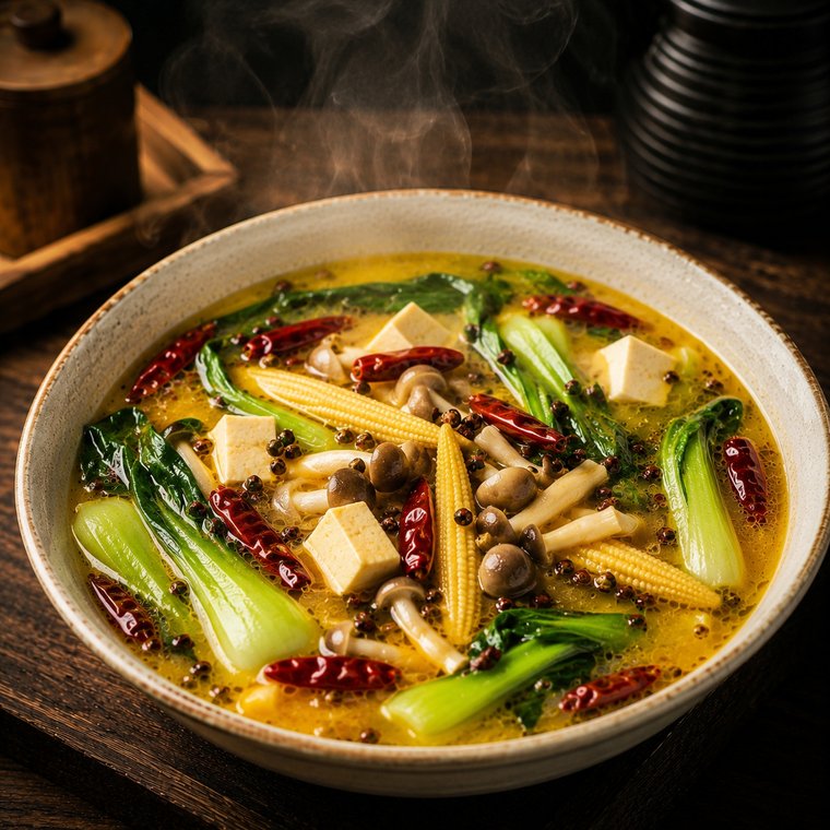 藤椒金湯蔬菜鍋